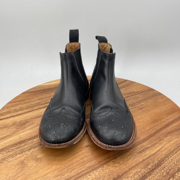 Grenson Jacob Chelsea Boots Mens Size 7 US / 6 UK Black Leather Casual Wing Tip
